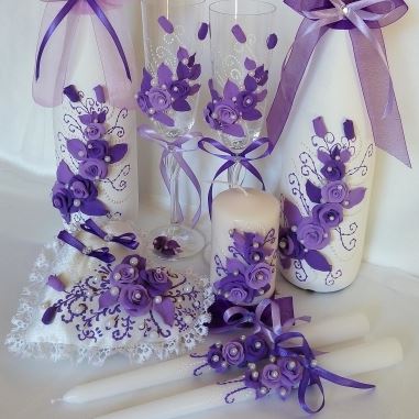 Фиолетовый свадебный набор