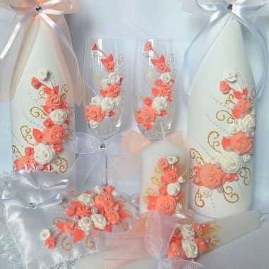 Свадебный набор в персиковом цвете
