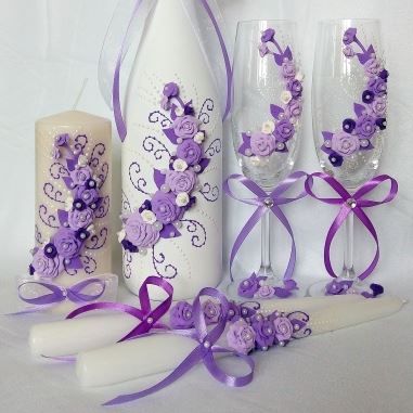 Сиренево-фиолетовый свадебный набор
